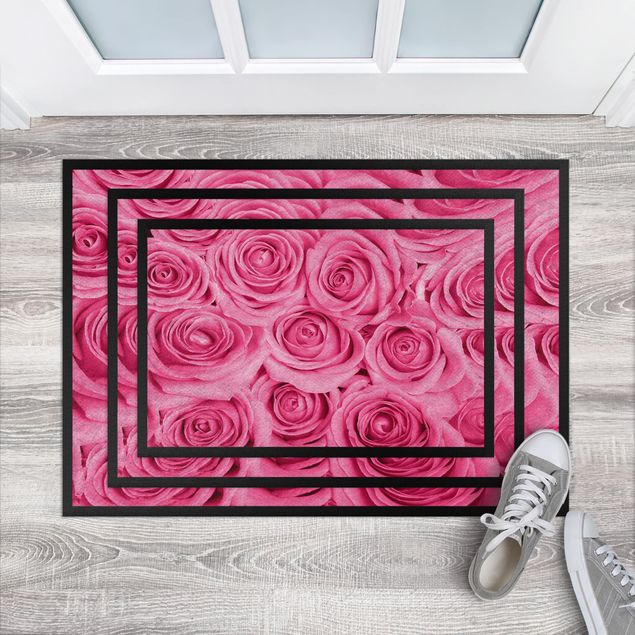 Fußmatten Haustür Bed of pink roses