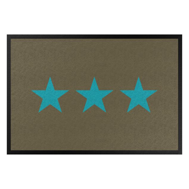 Teppiche Drei Sterne braun türkisblau