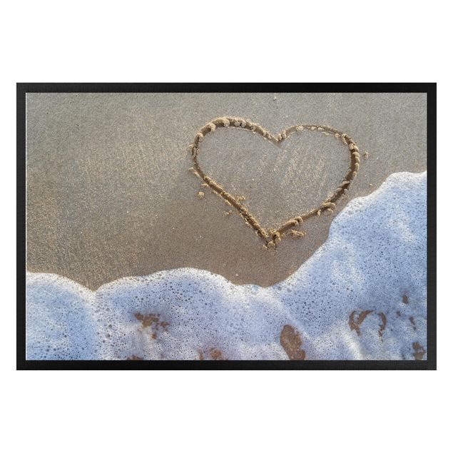 Teppiche Herz am Strand