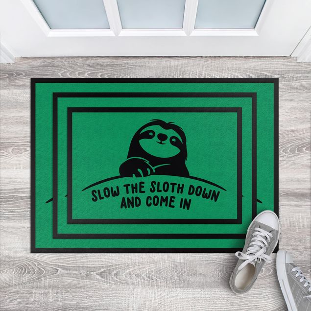 Fußmatten Haustür Slow the sloth down