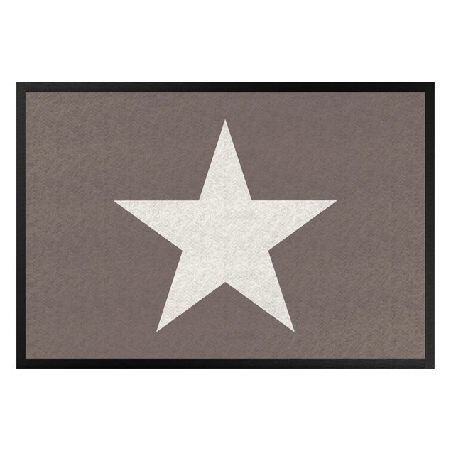 Teppiche Stern in graubraun weiß