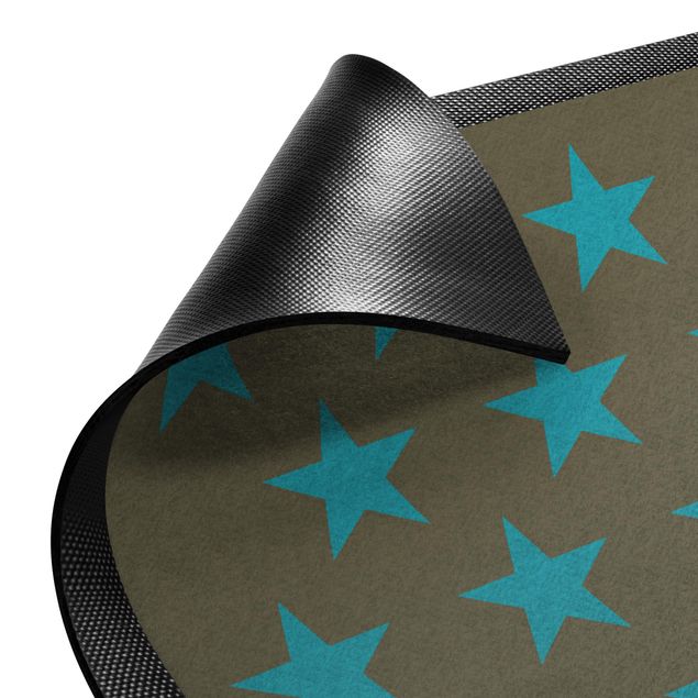 Fußmatten Design Sterne versetzt braun türkisblau