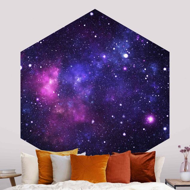 Hexagon Tapete Galaxie