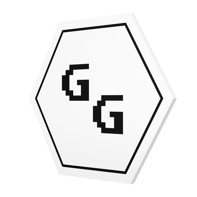 Hexagon-Forexbild - Gaming Kürzel GG in Schwarz