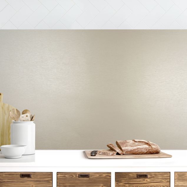 Küchenrückwand einfarbig Gebürstetes Perlmutt-Weiß