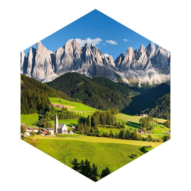 Wandtapete Design Geislerspitzen in Südtirol