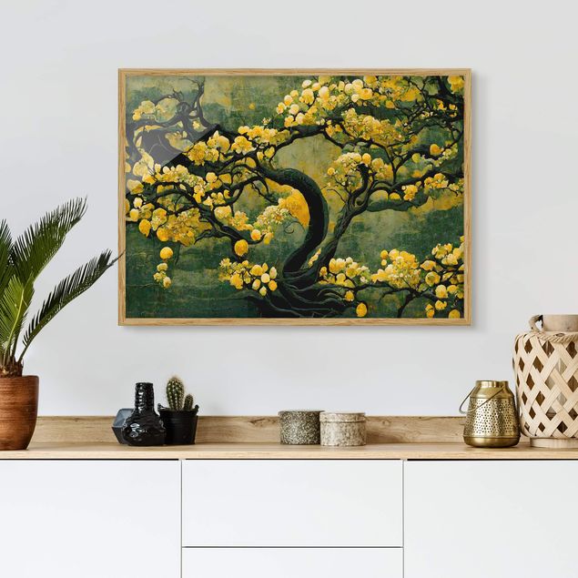 Bilder mit Rahmen abstrakt Gelber Baum