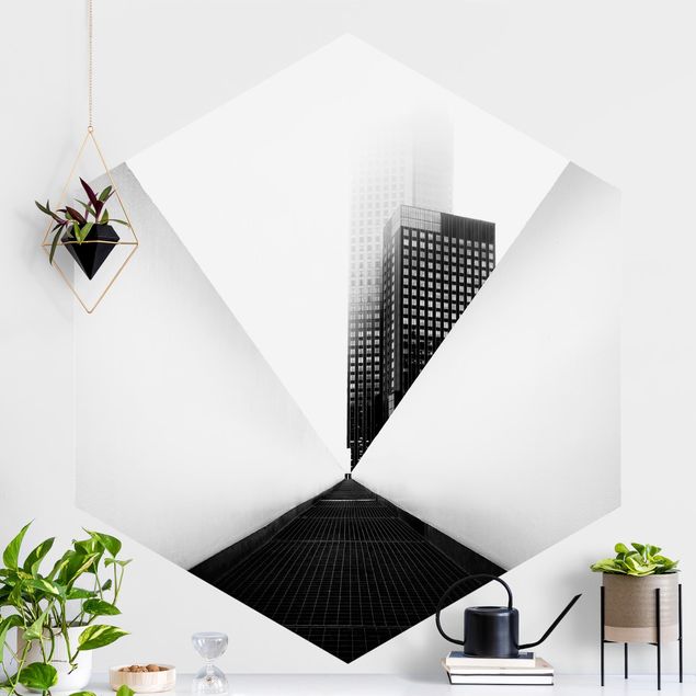 Fototapete modern Geometrische Architekturstudie Schwarz-Weiß