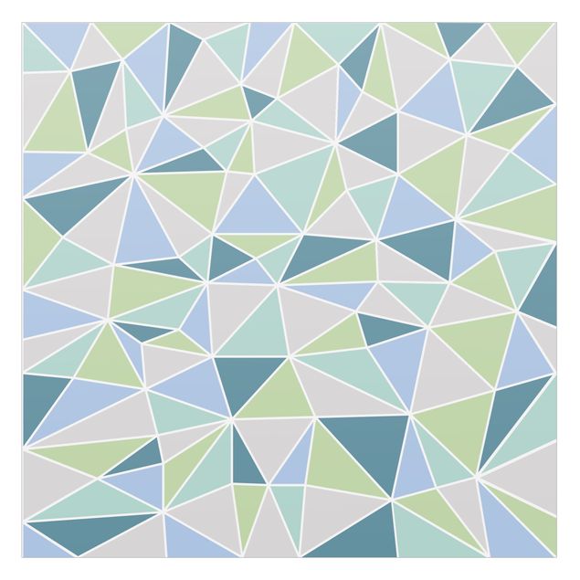 Selbstklebende Fensterbilder Geometrische Dreiecke Türkis Grün