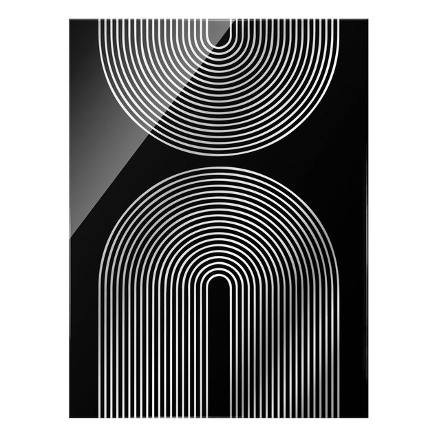 Wandbilder Geometrische Formen - Regenbögen Schwarz Weiß
