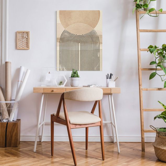 Leinwandbilder Wohnzimmer modern Geometrische Formen - Regenbogen Schwarz