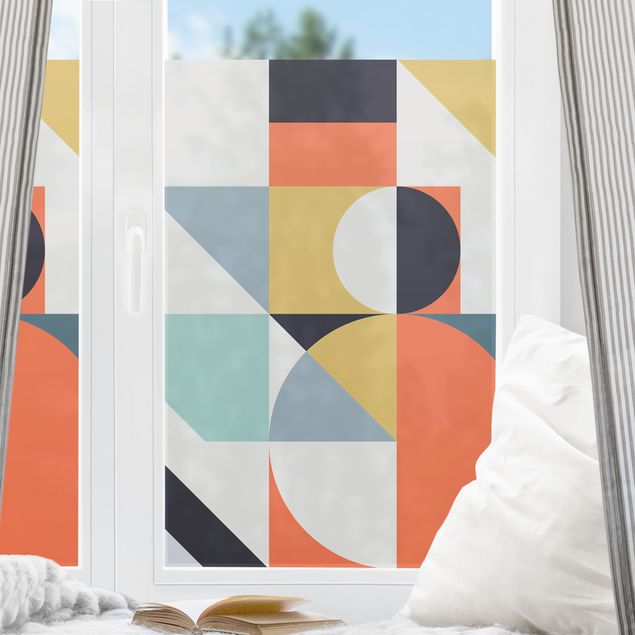 Fensterfolie Farbig Geometrische Formen in Bunt II