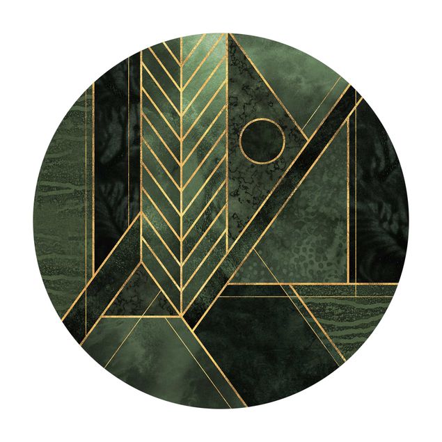 Grün Teppich Geometrische Formen Smaragd Gold