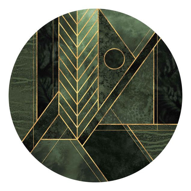Geometrische Muster Tapete Geometrische Formen Smaragd Gold