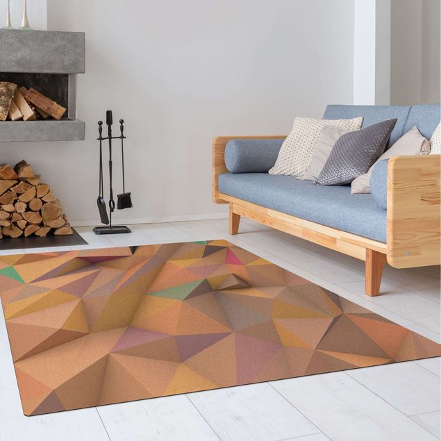 3D Teppich Geometrische Pastell Dreiecke in 3D