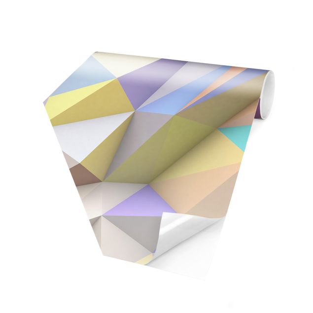 Fototapete Design Geometrische Pastell Dreiecke in 3D