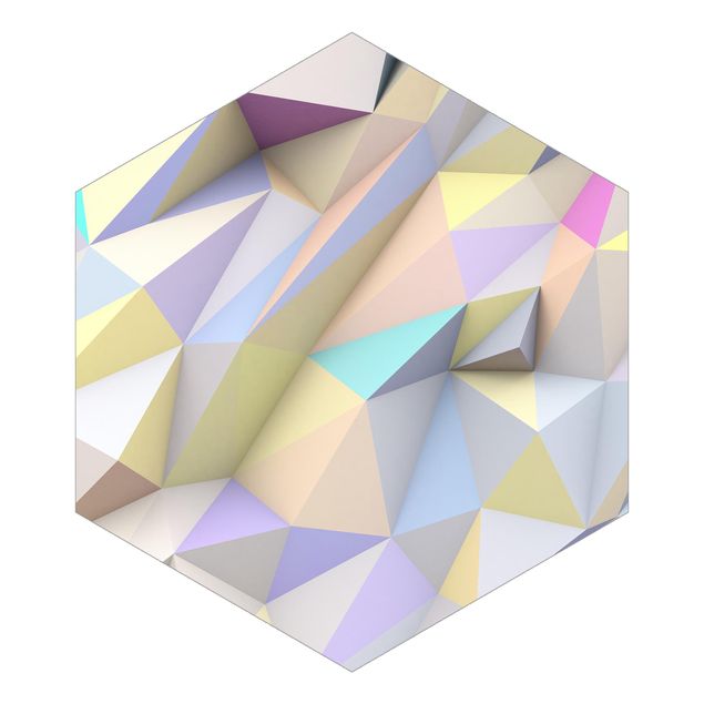Fototapeten Geometrische Pastell Dreiecke in 3D