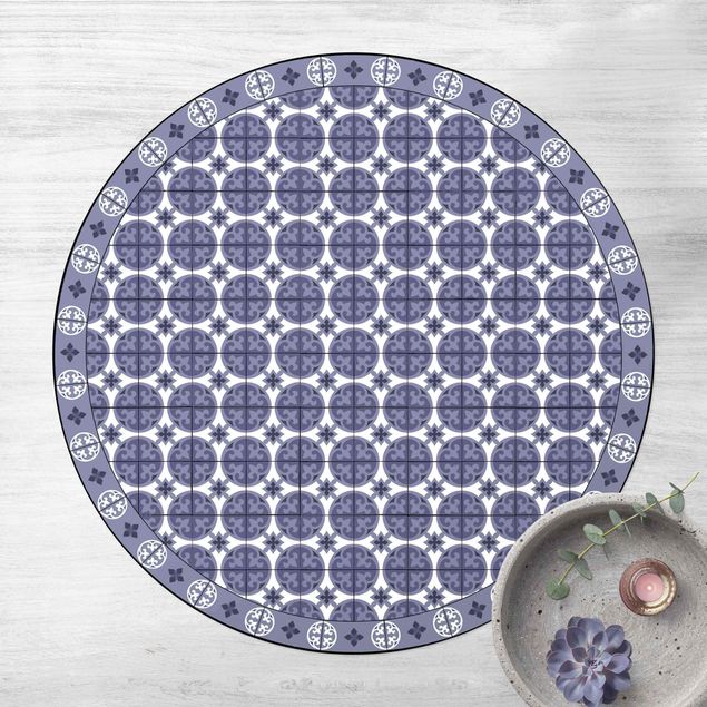 Teppiche Geometrischer Fliesenmix Kreise Violett