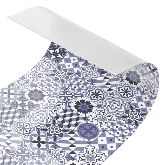 Spritzschutz Küche Geometrischer Fliesenmix Violett