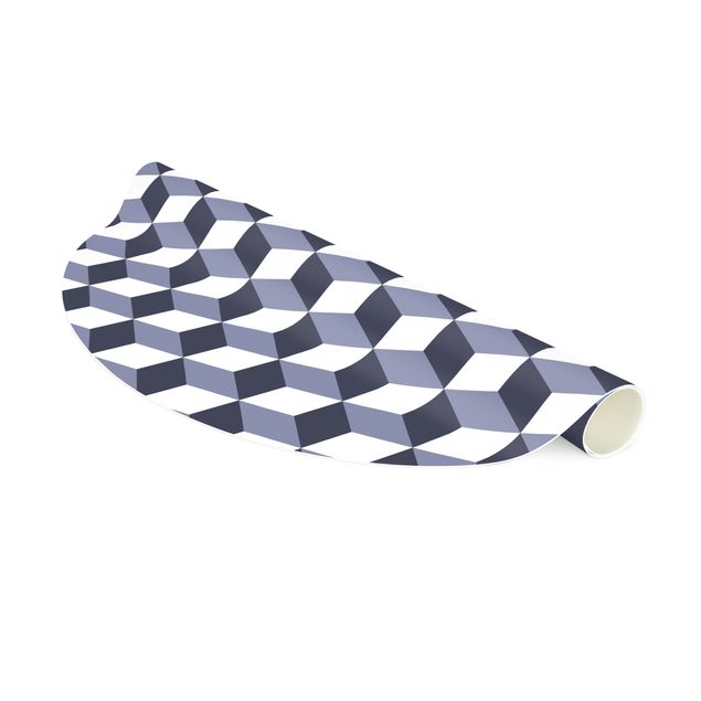 Moderne Teppiche Geometrischer Fliesenmix Würfel Violett