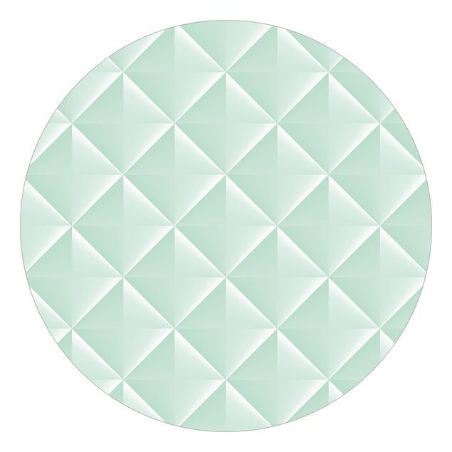 Mustertapete Geometrisches 3D Rauten Muster in Mint