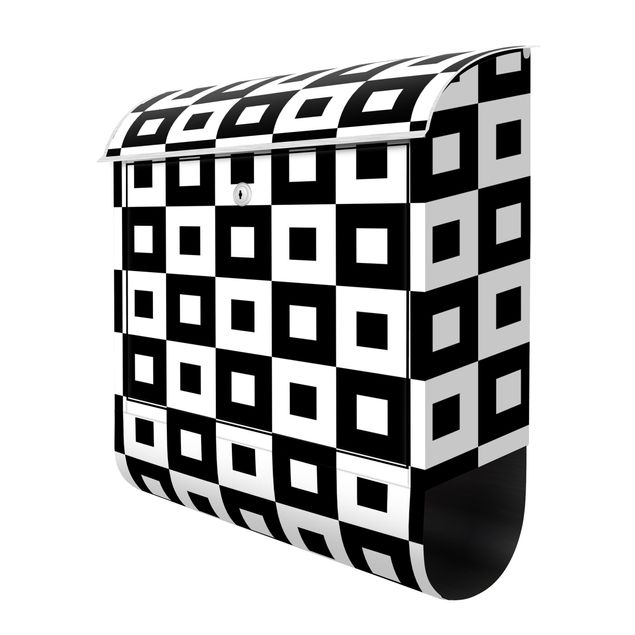 Briefkasten modern Geometrisches Muster aus Schwarz Weißen Quadraten