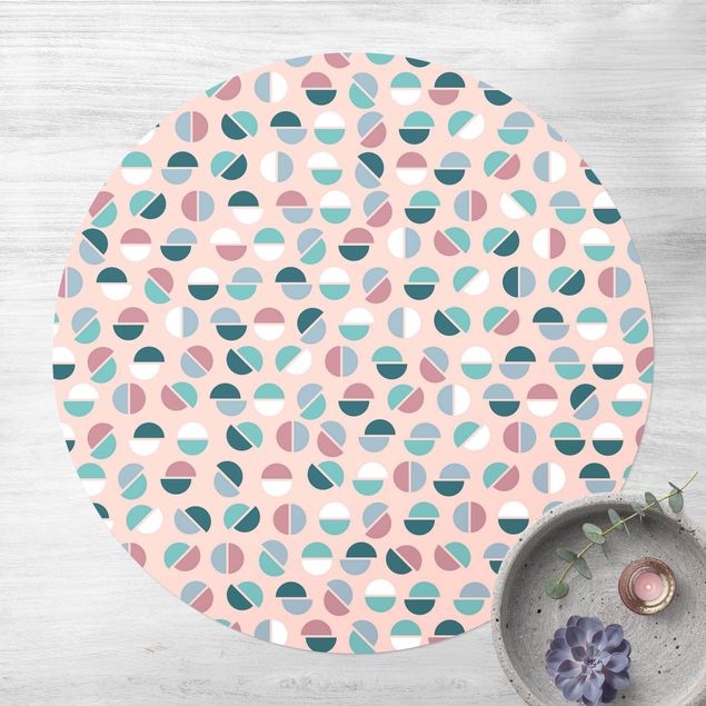 Teppiche Geometrisches Muster Halbkreise in Pastell