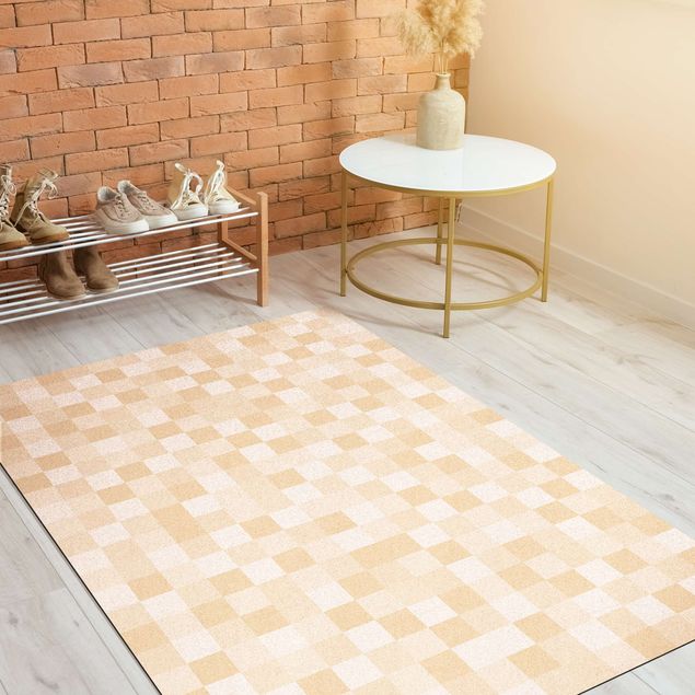 Moderner Teppich Geometrisches Muster Mosaik Gelb