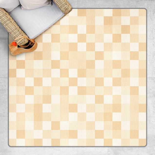 Teppich modern Geometrisches Muster Mosaik Gelb