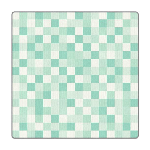 Webteppich Geometrisches Muster Mosaik Mintgrün