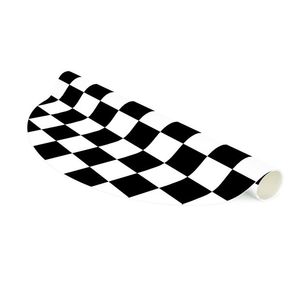 Teppich Schachbrett Geometrisches Muster Schachbrett Schwarz Weiß
