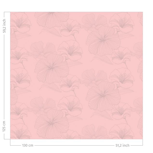 Blumenvorhänge Geranium Muster - Blasses Pink
