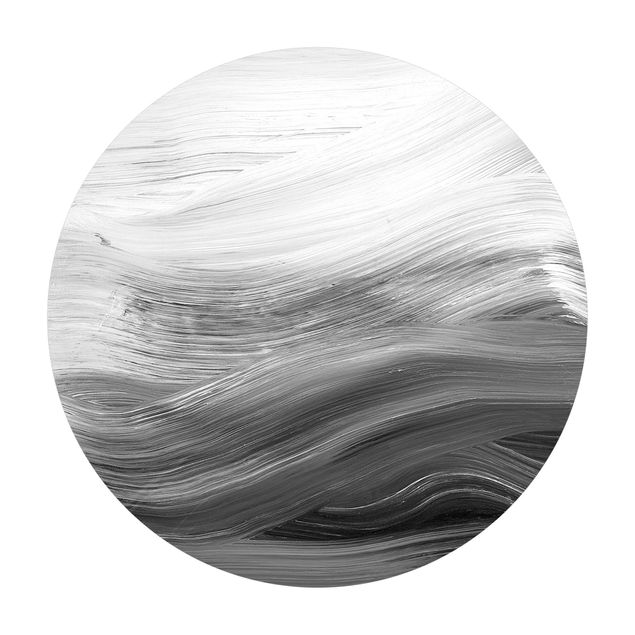 Teppiche groß Geschwungene Wellen Schwarz Weiß