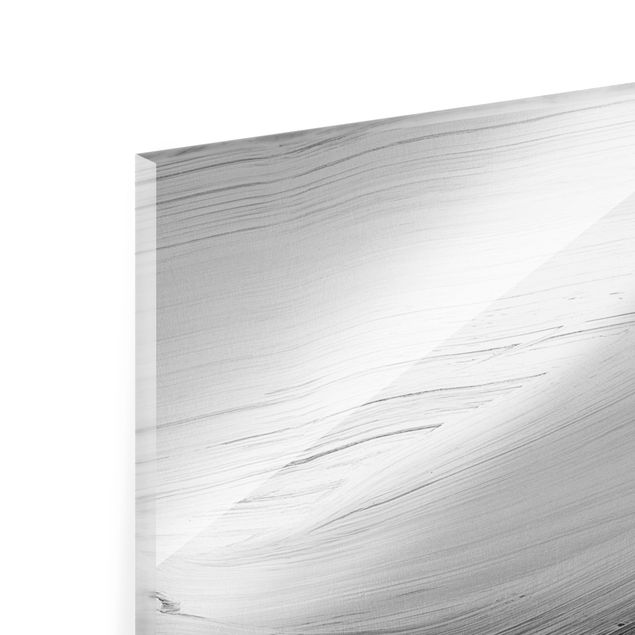 Glas Wandbilder Geschwungene Wellen Schwarz Weiß