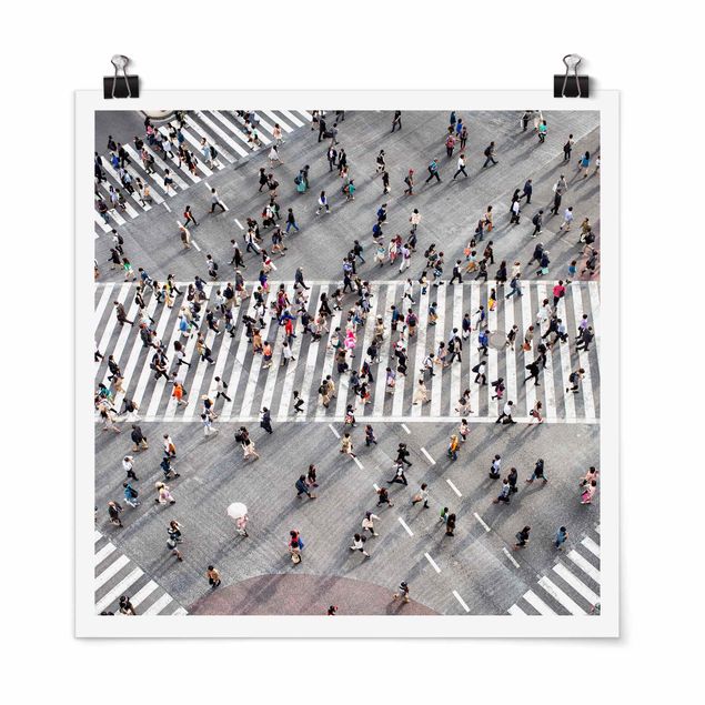 Poster - Shibuya Crossing in Tokio - Quadrat 1:1