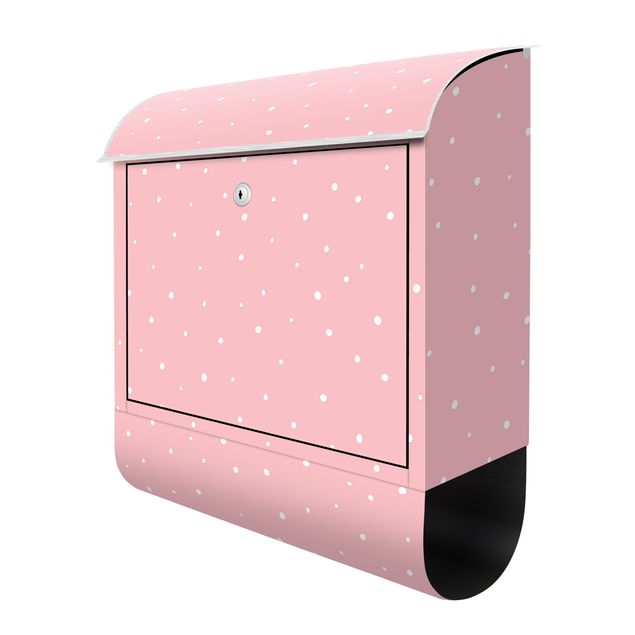Designer Briefkasten Gezeichnete kleine Punkte auf Pastellrosa