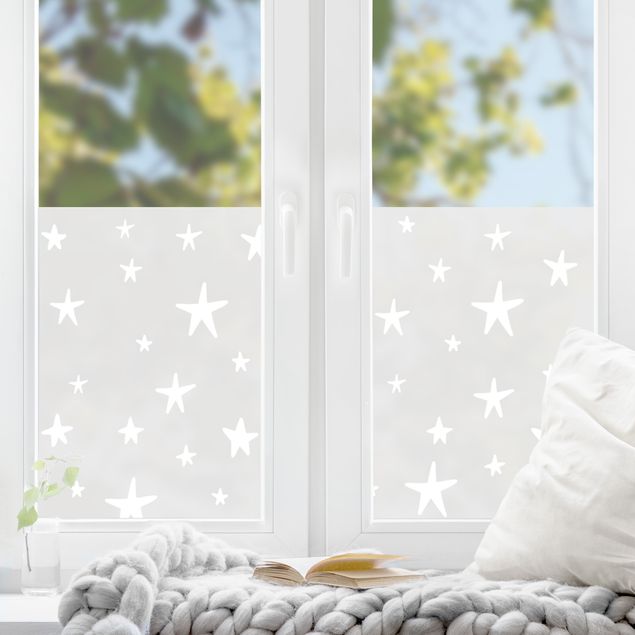 Fensterfolie Matt Gezeichnete Sterne Muster