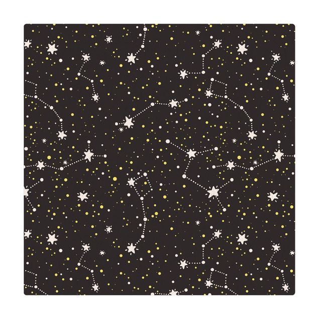 Kork-Teppich - Gezeichneter Sternenhimmel mit Großem Wagen - Quadrat 1:1