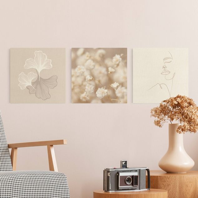 Bilder für die Wand Ginko Line Art & Blütenträume