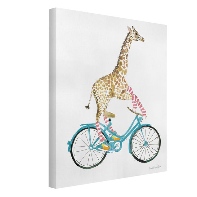 Leinwandbild Kunstdruck Giraffe auf Freudenfahrt II