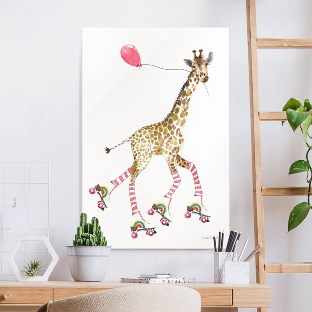 Wandbilder Tiere Giraffe auf Freudenfahrt