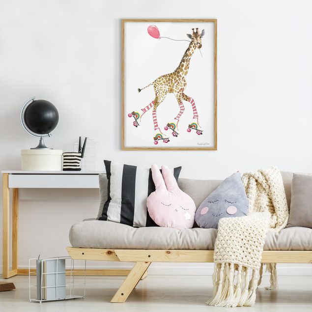 Schöne Wandbilder Giraffe auf Freudenfahrt