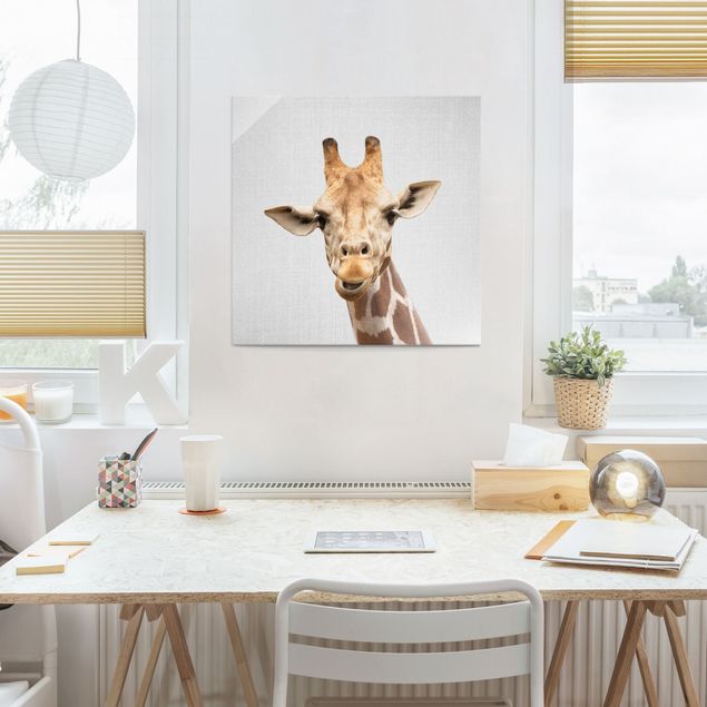 XXL Glasbilder Giraffe Gundel