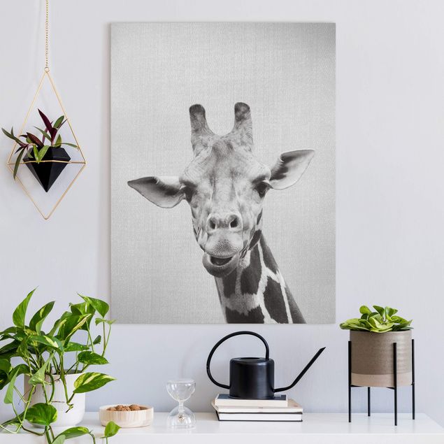 Wandbilder XXL Giraffe Gundel Schwarz Weiß