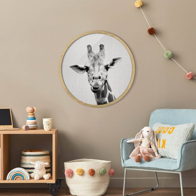 Wandbilder Tiere Giraffe Gundel Schwarz Weiß