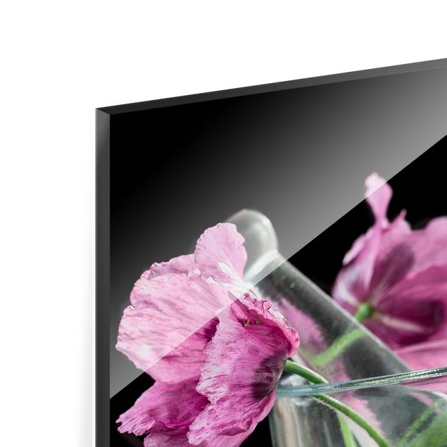Glasbild - Blumen im Mörser 4-teilig