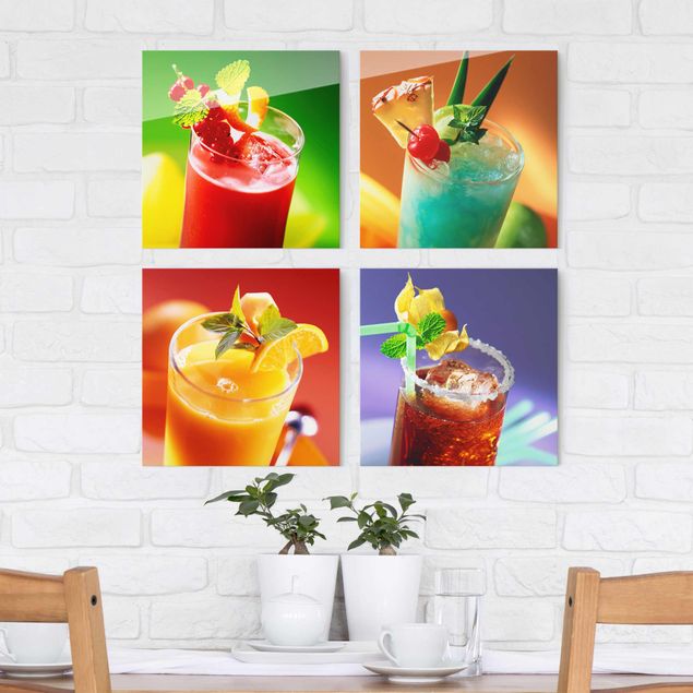 XXL Glasbilder Bunte Cocktails
