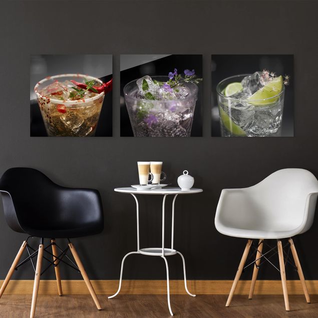 Bilder für die Wand Drinks mit Eiswürfel Nahaufnahme