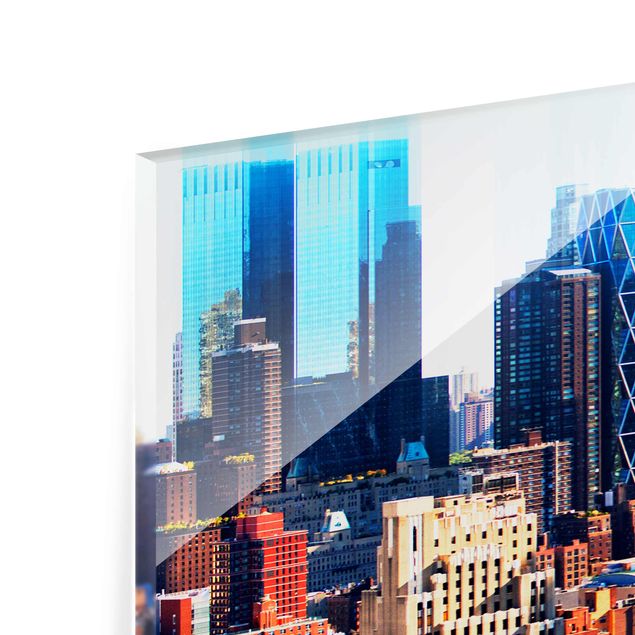 XXL Glasbilder Manhattan Skyline Urban Stretch