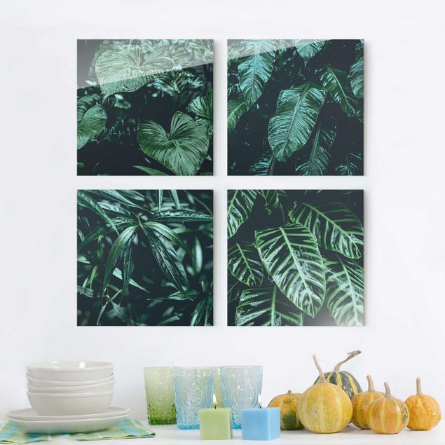 Wandbilder Glas XXL Tropische Pflanzen